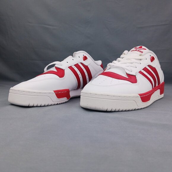 Adidas Originals Rivalry Men's Low Sneakers GZ9793 White Red Sizes 9-12 - Picture 2 of 10
